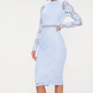 Dusty Blue Long Sleeve Bodycon Dress
